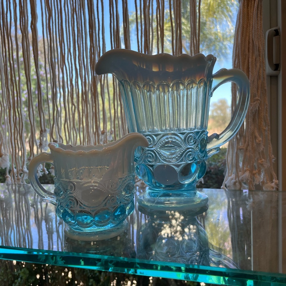 Vintage Eye Winker Pitcher and Creamer Set